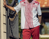Burgundy Design Walking Suit 2 Piece Short Sleeve Set