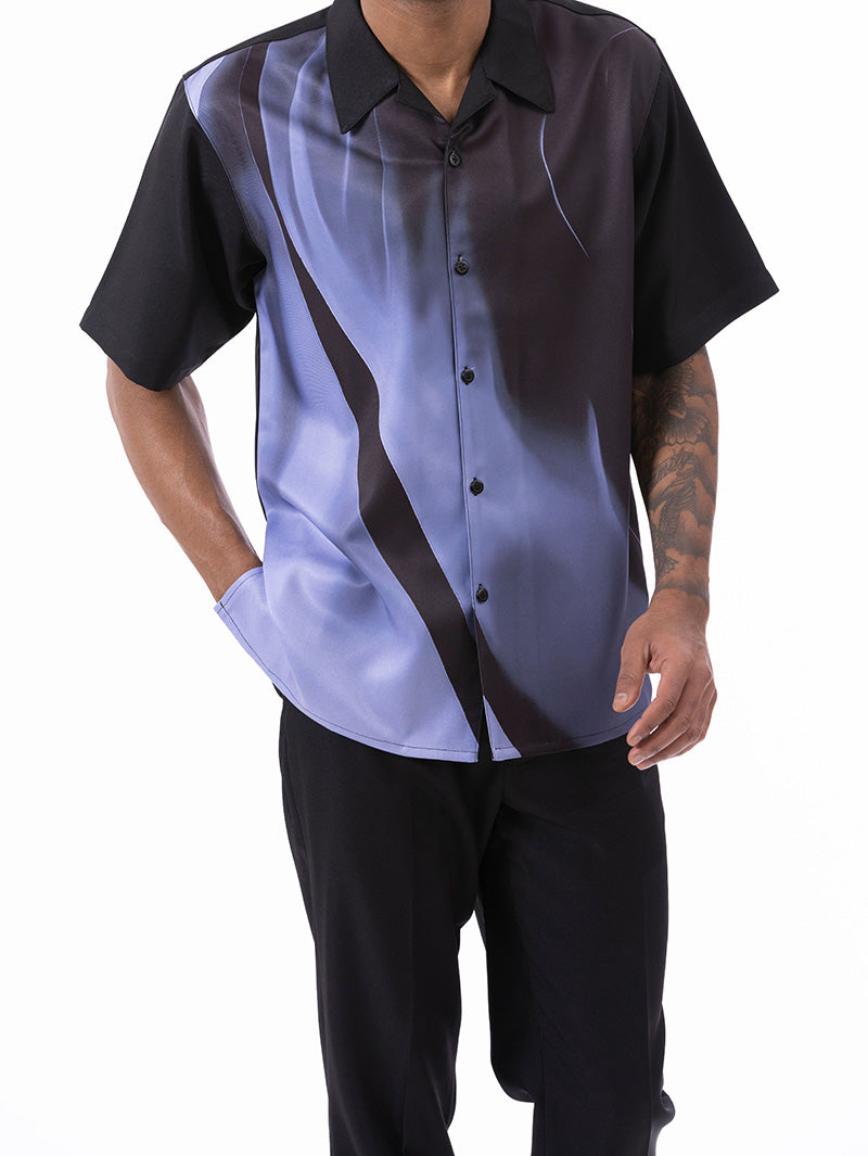 Lavender Art Design Walking Suit 2 Piece Short Sleeve Set