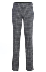 (46L) Regular Fit 2 Piece Notch Lapel Suit Gray Check Pattern