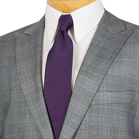 Pompey Collection - Men's Glen Plaid Dress Suit 2 Piece Regular Fit in Gray