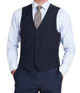 Bevagna Collection - Wool Suit Dress Vest 5 Buttons Regular Fit In Navy