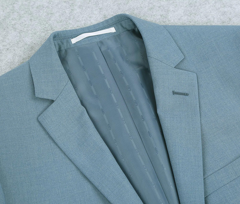 Light Blue 2 Piece Suit Notch Lapel Slim Fit