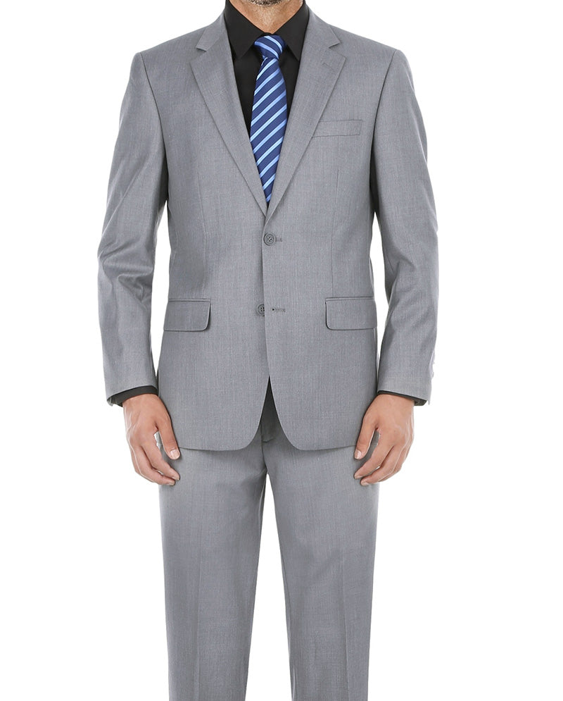 Vanderbilt Collection  - Classic 2 Piece Suit 2 Buttons Regular Fit In Gray