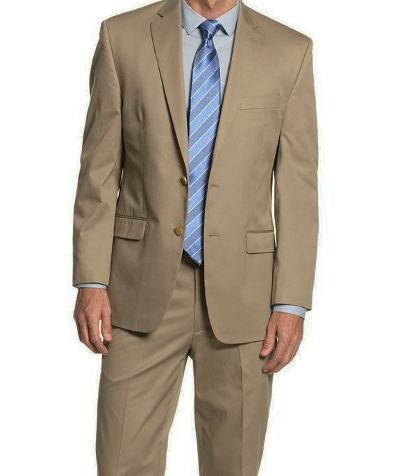 Regular Fit Suit 2 Button 2 Piece in Khaki