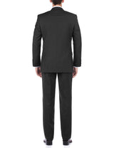 Bevagna Collection - Black 100% Virgin Wool Regular Fit Pick Stitch 2 Piece Suit 2 Button