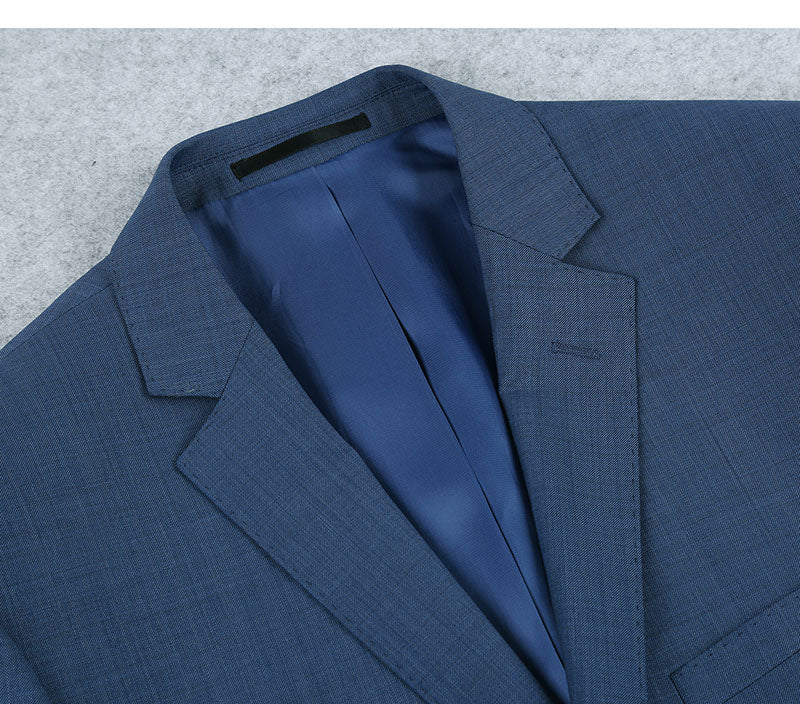 (36R, 38R) Wool Single Breasted Dress Suit Slim Fit 2 Piece 2 Button in Blue