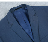(36R, 38R) Wool Single Breasted Dress Suit Slim Fit 2 Piece 2 Button in Blue