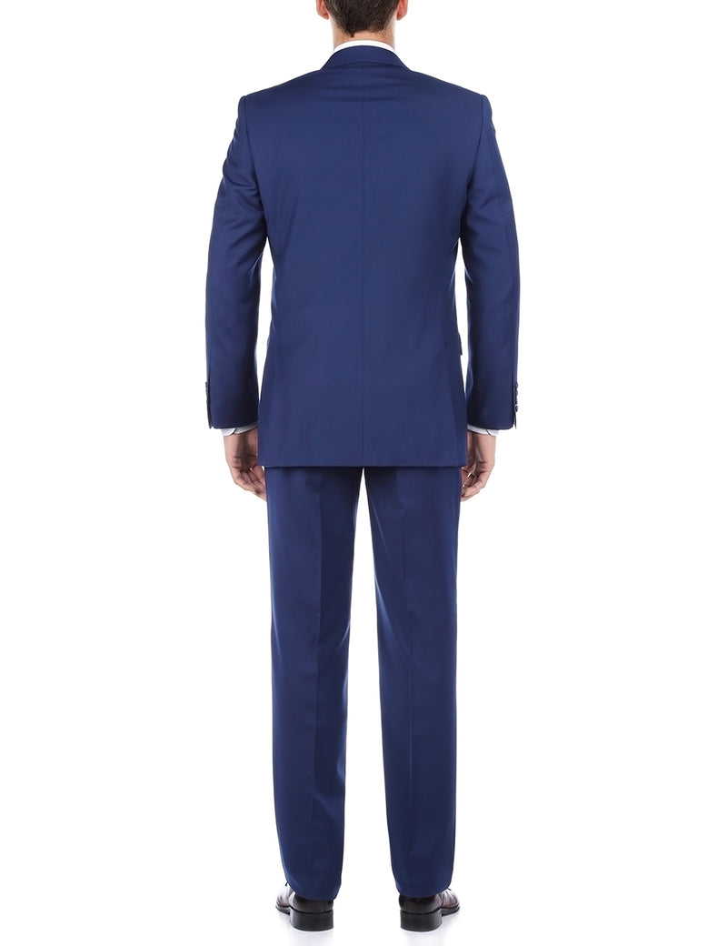 Vanderbilt Collection  - Classic 2 Piece Suit 2 Buttons Regular Fit In Blue