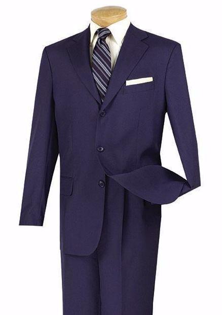 Mont Blanc Collection - Regular Fit Suit 3 Button 2 Piece in Navy