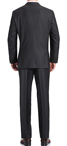 100% Virgin Wool Regular Fit 2 Piece Suit 2 Button in Charcoal