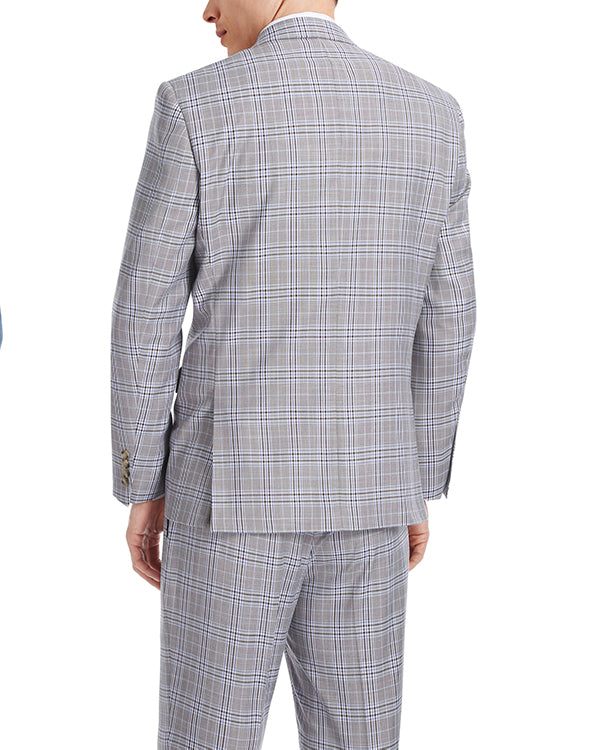 Gerace Collection - 2 Piece Glen Plaid Slim Fit Suit In Gray