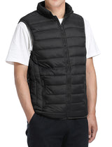 Men's Winter Quilted Puffer Vest in Black