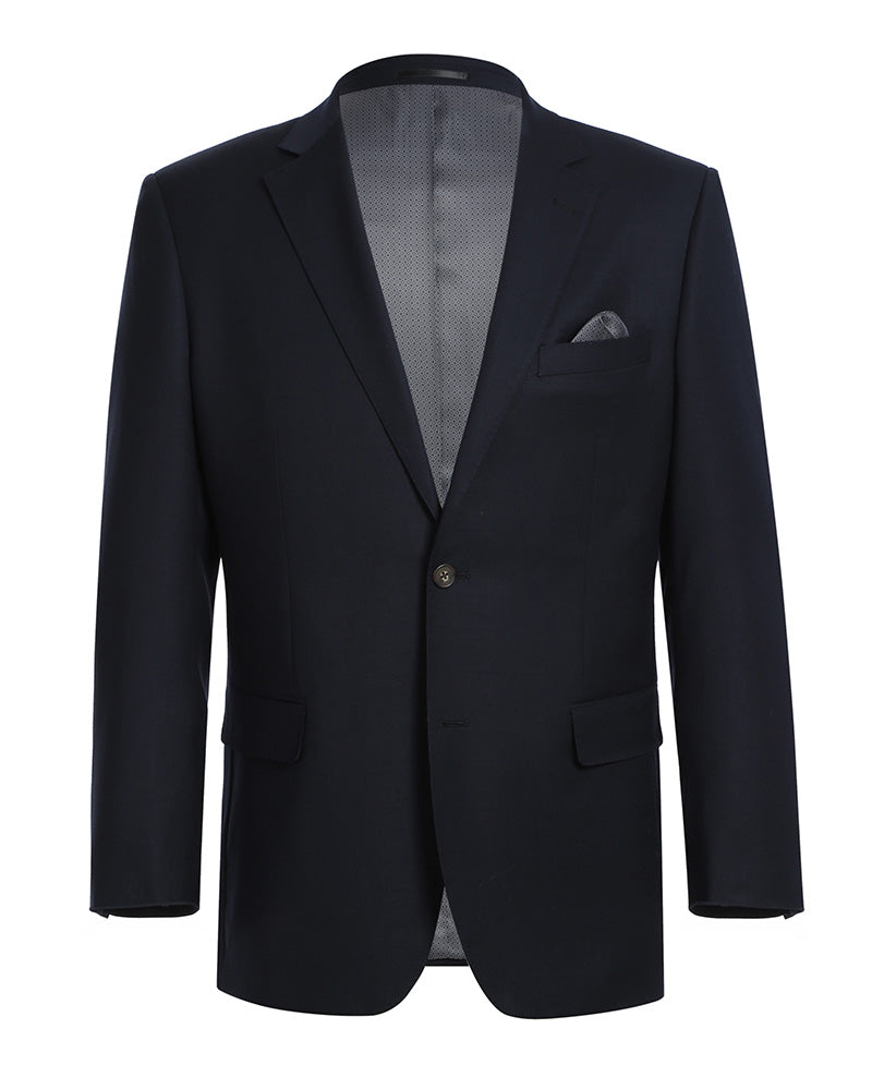 Wool Regular Fit Blazer Solid Color in Midnight Navy | Suits Outlets ...