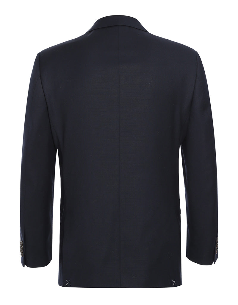 Wool Regular Fit Blazer Solid Color in Black