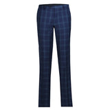 Classic Wool Regular Fit 2 Piece Checked Dress Suit in Blue