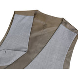 Bevagna Collection - Wool Suit Dress Vest 5 Buttons Regular Fit In Light Gray