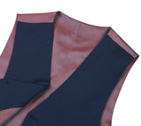 Bevagna Collection - Wool Suit Dress Vest 5 Buttons Regular Fit In Blue