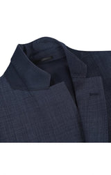 (46R) Wool Blend Regular Fit Suit 2 Piece Suit 2 Button in Navy