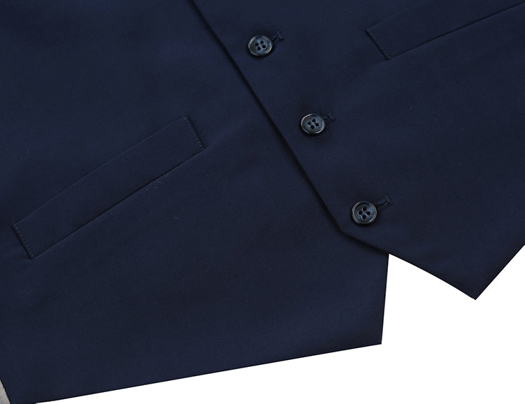 Vanderbilt Collection  - Classic Dress Vest 5 Buttons Regular Fit In Navy