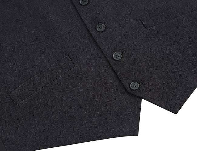Vanderbilt Collection  - Classic Dress Vest 5 Buttons Regular Fit In Charcoal