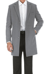 English Laundry Light Gray Fall/Winter Essential Slim Fit Overcoat Wool Blend
