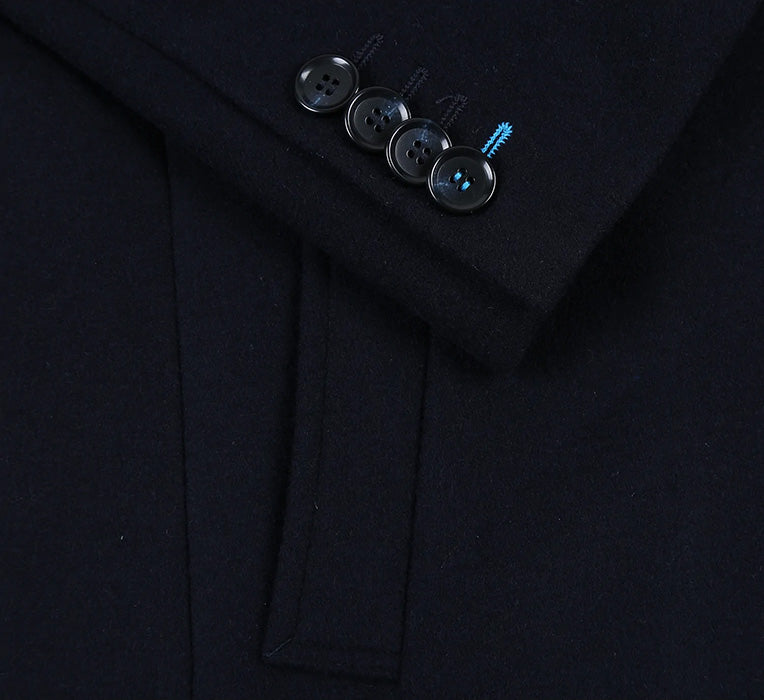 English Laundry Navy Fall/Winter Essential Slim Fit Overcoat Wool Blend