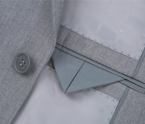 Vanderbilt Collection  - Classic 2 Piece Suit 2 Buttons Regular Fit In Gray