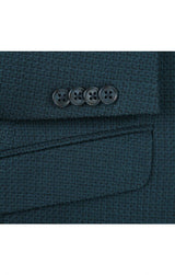 (38R, 40R, 40S) Men's Slim Fit Blazer Wool Blend Sports Jacket in Emerald Green