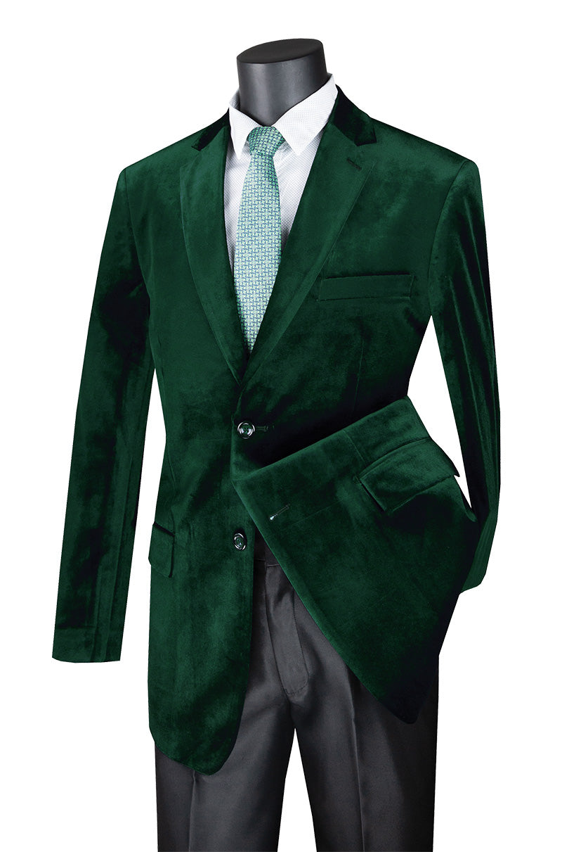 Velvet Regular Fit Fashion Jacket in Emerald