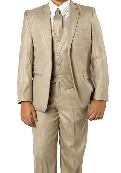 Classic Boy Suit 5 Piece Set Beige
