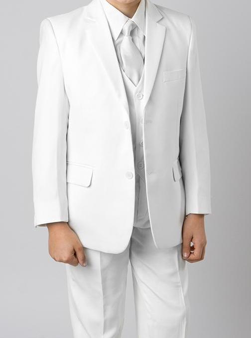 Classic Boy Suit 5 Piece Set White