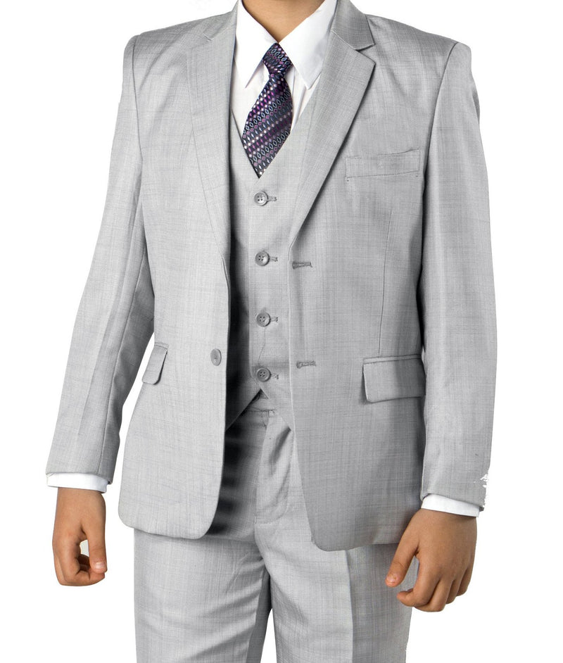 Classic Boy Suit 5 Piece Set Mid Gray