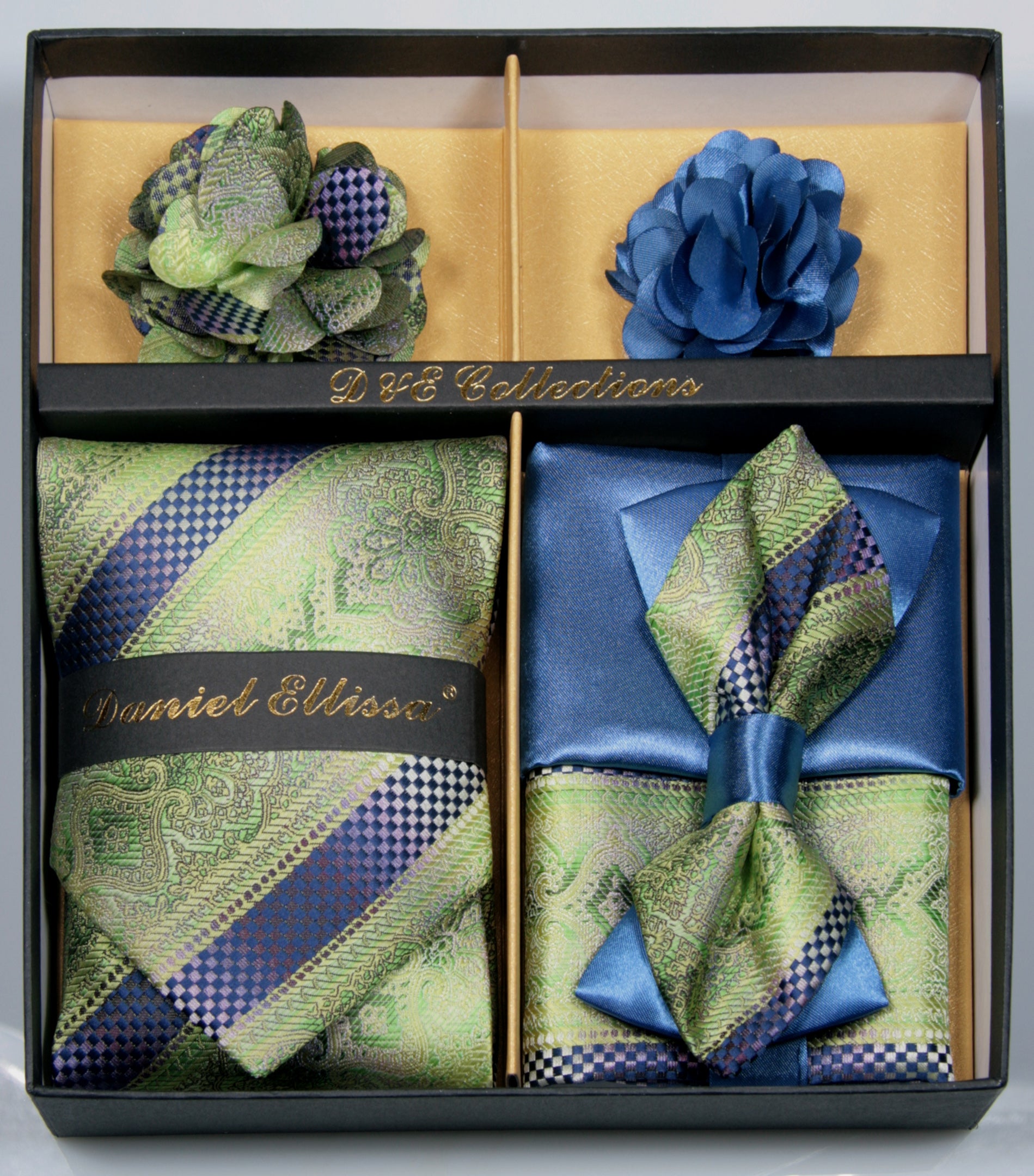Green and Blue Men's Accessory Collection Box 6 Pieces Set