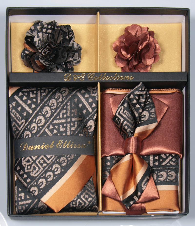Black and Cocoa Men's Accessory Collection Box 6 Piece Set