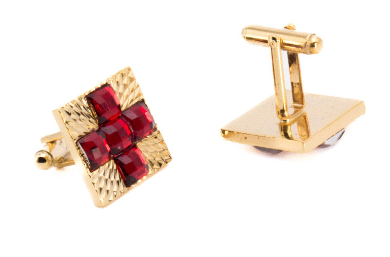 Ruby on Gold Men's Cuff Links Accessory Box