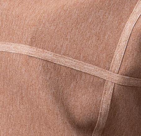 (L/34) Cognac Denim Feel 2 Piece Long Sleeve Walking Suit With Stripe Design