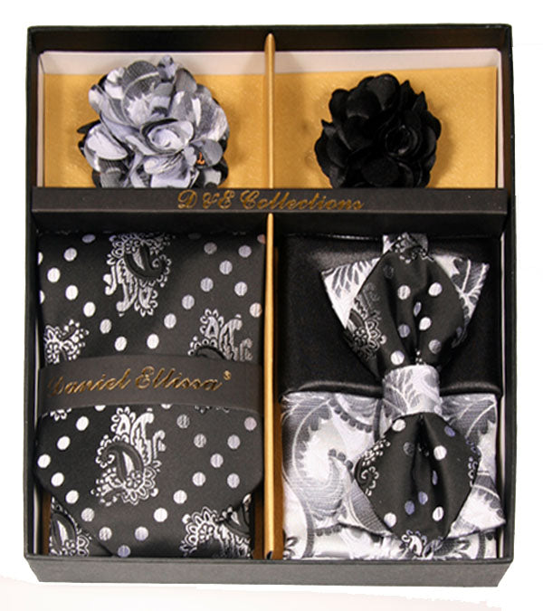 Black and White Mix Color Men's Accessory Collection Box 6 Piece Set