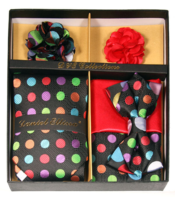 Colorful Dots Men's Accessory Collection Box 6 Pieces Set