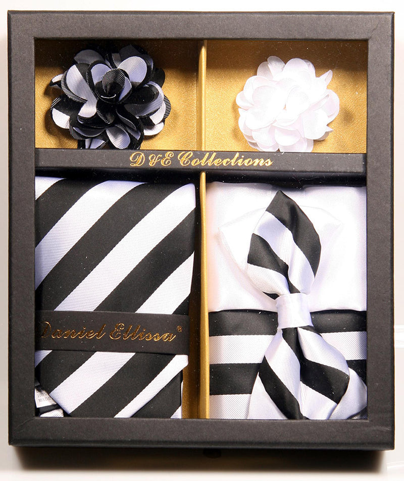 White and Black Men's Accessories Collection Box 6 Piece Set