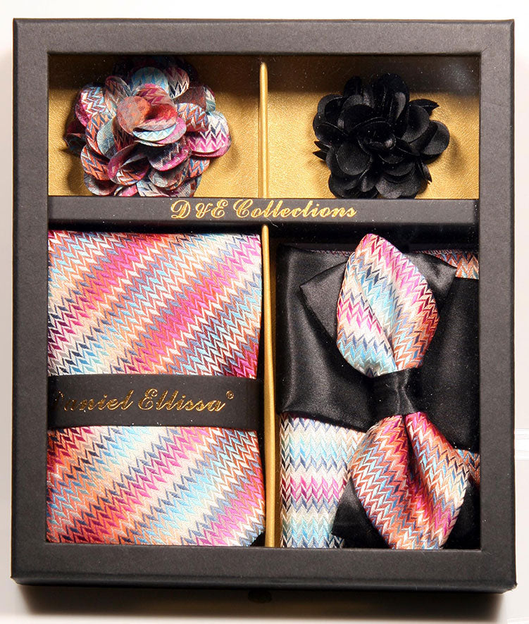 Coral and Black Men's Accessory Collection Box 6 Piece Set