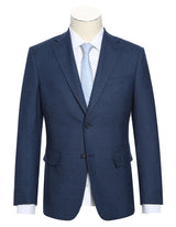 English Laundry Blue Checked Slim Fit Suit Wool Blend