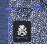English Laundry Blue Checked Slim Fit Suit Wool Blend