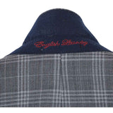 English Laundry 2-Piece Gray Check Peak Suit Wool Blend