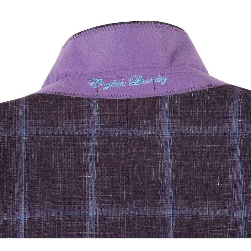 English Laundry 2-Piece Purple Window Pane Check Suit Wool Blend