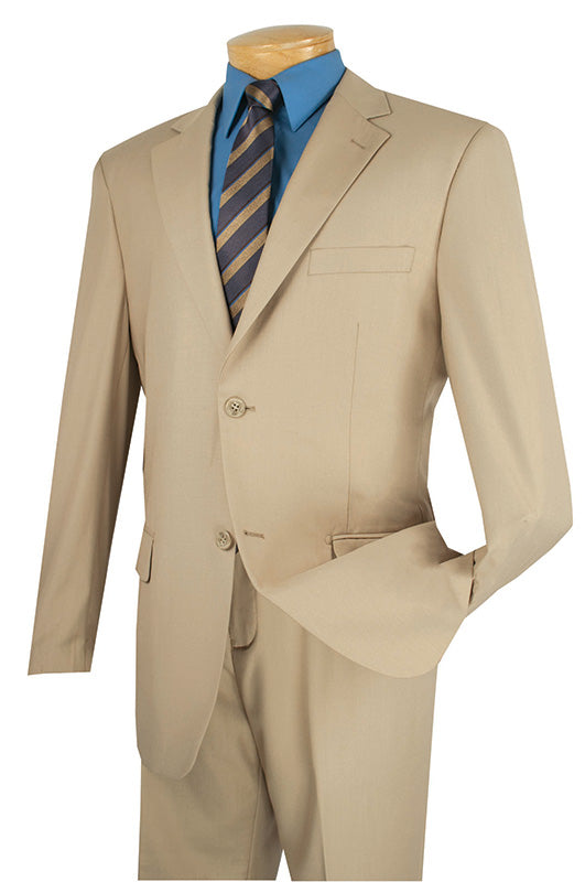 Nola Collection - Light Beige Regular Fit 2 Piece Suit Flat Front Pant ...