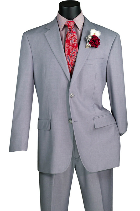 Nola Collection - Light Gray Regular Fit 2 Piece Suit Flat Front Pants ...