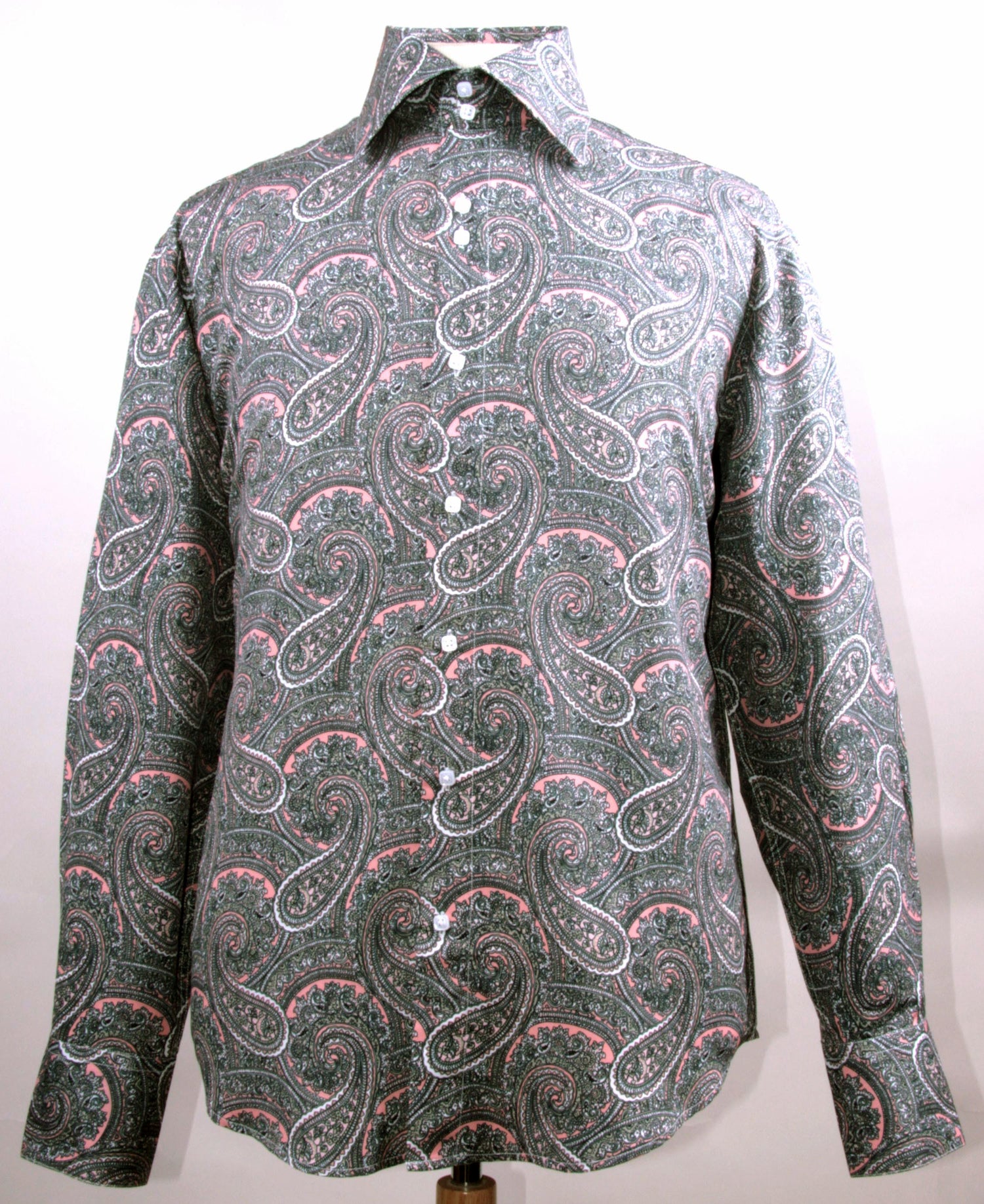 Dress Shirt Regular Fit Paisley Pattern In Rose
