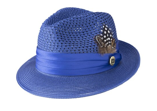 Royal Solid Color Pinch Braided Fedora With Matching Satin Ribbon