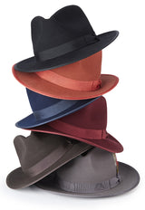 Cognac Dress Hat Wool Wide Brim