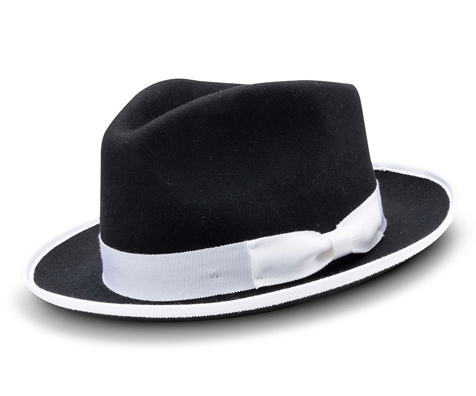 Black 2 ½" Wide Brim Wool Felt Hat